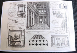 Larousse Universel Dictionnaire Claude Augé Extrait Planche Notions De Perspective Extract Board Notions Of Perspective - Architecture