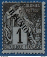 Reunion 1892 1 C Overprint MH 1 Stamp 2104.1052 - Neufs