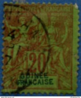 French Guinea 1892 20 C Cancelled 1 Stamp 2104.1028 Guinée Français - Used Stamps