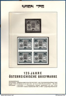 Austria 1975 Blackprint 125 Year Austrian Stamps Block Of 4, Special Leaflet MNH Wien 75 , 2104.0632, Vienna 75 - Probe- Und Nachdrucke