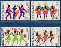 Monserrat 1983 Caribbean Carnaval 4 Values MNH 2104.0511 Dancing, Folklore - Carnevale