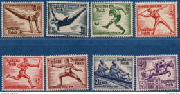 Germany 1936 Olympic Games Berlin 8 Values MNH 2103.0507 Questrian, Rowing, Fencing, Javelin, Football, Gymanstics, - Verano 1936: Berlin