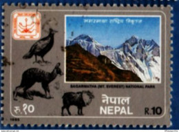 Nepal 1985  Sagarmatha National Park Himalaya 1 Value Used 2102.1317 Mount Everest - Protection De L'environnement & Climat