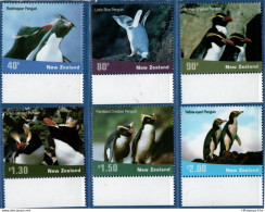 Penguins 2004 New Zealand 6 Val MNH Rockhopper, Snares , Erect, Fiordland Crested, Yellow, Little Blue, 2102.1301 - Pinguïns & Vetganzen