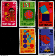 Suriname 1972 Child Education 5 Values MNH 2108.2327 Nursery, Primary, Secondary, Technical School, Screwwrench- - Autres & Non Classés