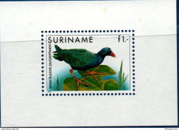 Suriname 1985 New World Purple Gallinule Block MNH 2108.2283 Porphyrio Martinica - Kranichvögel