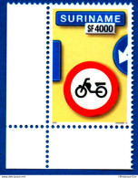 Suriname 2003 Traffic Sign Motor Bikes Not Allowed 1 Value MNH - Autres (Terre)