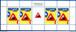 Suriname 2003 Traffic Sign Slope Warning Sheetlet With Gutter MNH - Altri (Terra)