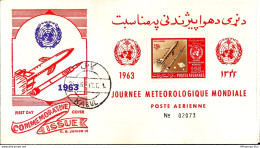 Afghanistan 1963 Meteorology Block Red/brown Mi 41A FDC  2107.0621 - Climat & Météorologie