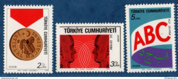 Turkey 1978 Atatürk Reforms 3 Values Mi 2466-68 MNH Language And Arabic To Latin Alphabet Changes ABC TR 78-10 - Altri & Non Classificati