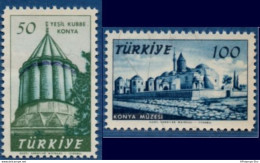 Turkey 1957 Rumi Turbe & Konya Museum, Djala Od-Din Rumi MNH 57-13 Dancing Derwiches - Mosques & Synagogues