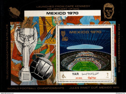 2106.2141 Yemen 1970 Football World Championship Mexico MNH Aztec Stadium - Rimet Cup - 1970 – Mexico