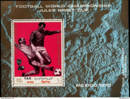 2106.2143 Yemen 1970 Football World Championship Mexico MNH Play Scene - Jules Rimet Cup - Aztec Motifs - 1970 – Mexique
