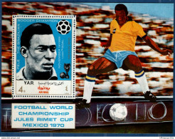 2106.2136 Yemen 1970 World Championship Mexico Block Pelé MNH - 1970 – Mexique
