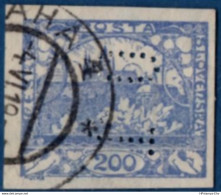 2106.1925 Czechoslovakia 191934 200 H Perfin OJ - Used Stamps