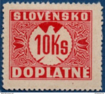 Slovakia 1939 Postage Due 10 Ks No Watermark 1 Value MH 2106.1240 - Unused Stamps