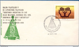 Argentina 1982 Cancel Soberana Argentina En Las Malvinas Georgias Y Sanwich Del Sur Y Antartida Son Argentinas 2106.1220 - Covers & Documents