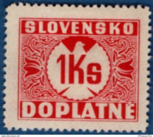 Slovakia 1939 Postage Due 1 Ks No Watermark 1 Value MH 2106.1238 - Ongebruikt