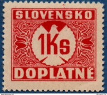 Slovakia 1939 Postage Due 1 Ks No Watermark 1 Value MH 2106.1237 - Ungebraucht