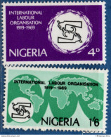 Nigeria 1969, ILO Labor Organisation 2 Stamps MNH 2105.2429 OIT, Map - IAO