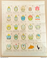 Argentinia 1966 Sheet With 25 Provincial Crests, Tucuman Independance Commem.  2203.1702 Some Small Splits - Unused Stamps