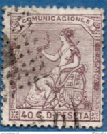 Spain 1873 Hispania Sitting 40 C Cancelled 2203.1220 - Used Stamps