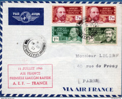 Afrique Equatorial Française 1946 First Flight To Paris, 13 July 1946 2111.2129 - Sonstige (Luft)