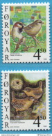 Faeroër 2000 Birds 2 Values MNH 99.02 Faroe Islands, Foeroyar, Sparrow, Wren - Géographie