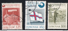 Faeroër 1976 Set 3 Values Cancelled 76-01b Faroe Islands, Foeroyar Ship, Flag, Postman - Poste