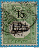 Luxemburg 1907 Postage Due 15 Overprint On 12½ C Cancelled 1 Value 2211.1609 - Segnatasse