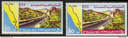 Saudi Arabia 1978 Opening Motorway Taif - Abha - Gizan 2 Values MNH SA-78-01 Map - Other (Earth)