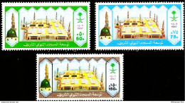 Saudi Arabia 1987 Expansion Of Prophet's Mosque Expansion, Al-Machid An-Nabawi, 3 Values MNH SA-87-16 - Islam