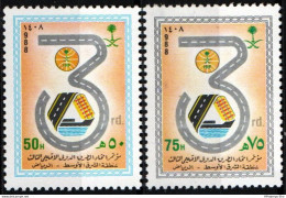 Saudi Arabia 1988 Traffic Conference For The Middle East 2 Values MNH SA-88-01 Road Design - Other (Earth)