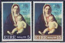 Eire 1974 Chrismas 2 Values 2210.0122 Madonna Painting By Jiovanni Bellini - Madones