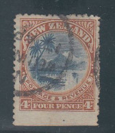 RARE ERROR Bottom NOT PERFORATED PERF. New Zealand 1898 1d Lake Taupo Used SG 247 - VIPauction001 - Errors, Freaks & Oddities (EFO)