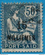 Port Said, 1921 15c Overprint {Paris} On 50c Canceled 2302.2016 Egypte French Office - Used Stamps