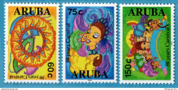 Aruba 2004 Carnavale 3 Values 04-01 MNH Masks, Costumes - Karnaval