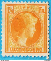 Luxemburg 1930 Charlotte 1¼ Fr Yellow MH 1 Value - 1926-39 Charlotte Rechtsprofil