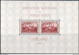 Luxemburg 1937 - Esch Sur Alzette Ironworks Exhibition Block MH 37-Bl1- Eisenhütte, Usine Sidérurgique, Dudelange - Usines & Industries