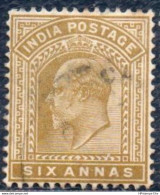 British India 1902 Edward VII 6 A Cancelled 2301.0817 - 1902-11 Koning Edward VII