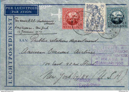 Netherlands First Stratocruise Amsterdam - New York Letter 1950 75 Yr UPU Set 1949 & 20c Child Charity, 2212.2627 - Altri (Aria)