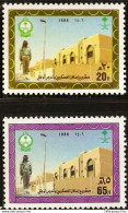 Saudi Arabia 1986 National Guard Housing 2 Values MNH SA-86-06 Soldier, Buildings - Usines & Industries