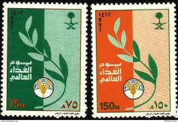 Saudi Arabia 1991 World Food Day 2 Values MNH SA-91-09 Olive Branch, - ACF - Aktion Gegen Den Hunger