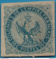 France Colonies 1859 20 C Eagle Blue Thinned 2305.0804 - Aquila Imperiale