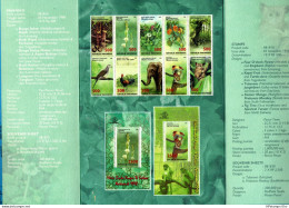 Indon National Flora & Fauna 98-31 10-block+2 Block Issues Folder Nature Resorts, Animals & Plants, Orchids - Protection De L'environnement & Climat