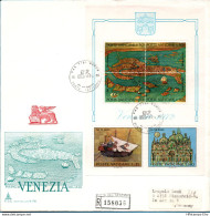 Vatican 1971 Block & 2 Values FDC Theme Rescue Venezia, Mailed To Germany  2303.2505 Map, Ship, San Marco Basilica - Briefe U. Dokumente