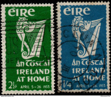 Eire 1953 Ireland At Home Festivities 2 Values Used 53-1 Harp - Used Stamps