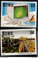 Eire 1985 Industrial Innovation 2 Values MNH 2209.2666 Computer, Industrial Peat Cutting - Usines & Industries