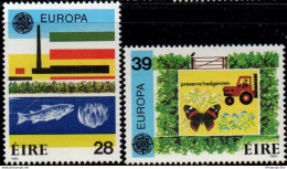 Eire 1986 Cept Climat Protectoion 2 Values MNH 2209.2662 Butterfly, Fish, Agriculture, Tractor - Protection De L'environnement & Climat