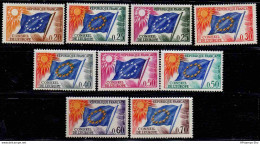 France 1963 Conseil De L'Europe, Flag Stamps 9 Values MNH 2209.2506 - 1958